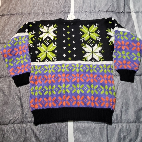 Rare New Vintage One Step Up Geometric Sweater~Cardigan~Unisex~Small~80's - Picture 10 of 10